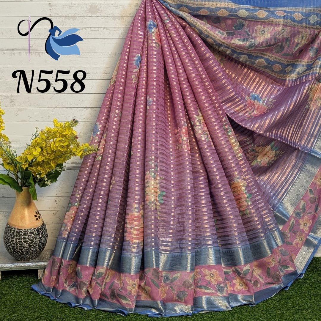 "Light as a feather, soft as a dream: Chanderi silk with captivating digital floral prints."